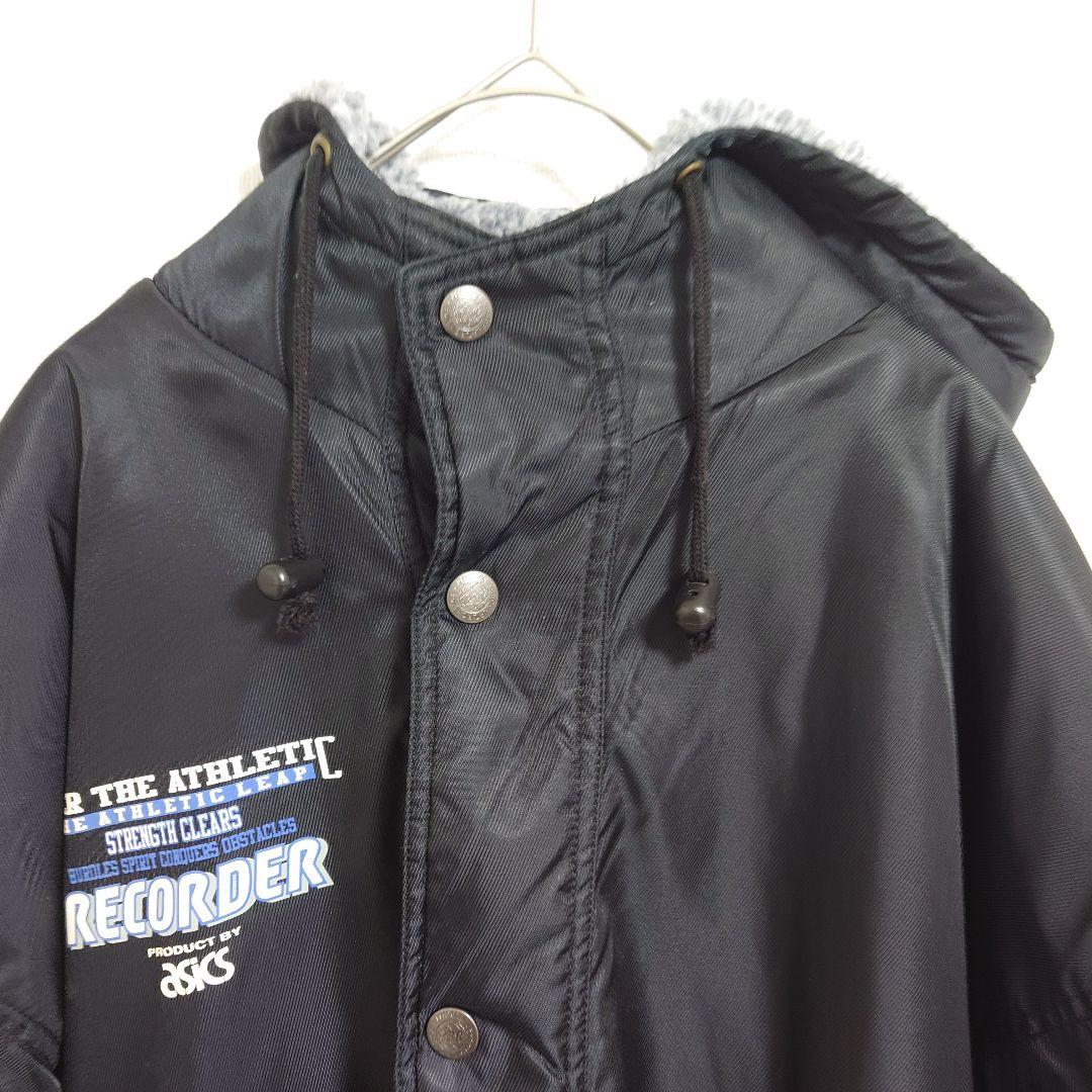 ASICS アシックス ボアベンチコート L 旧モデル／黒／希少／フード付