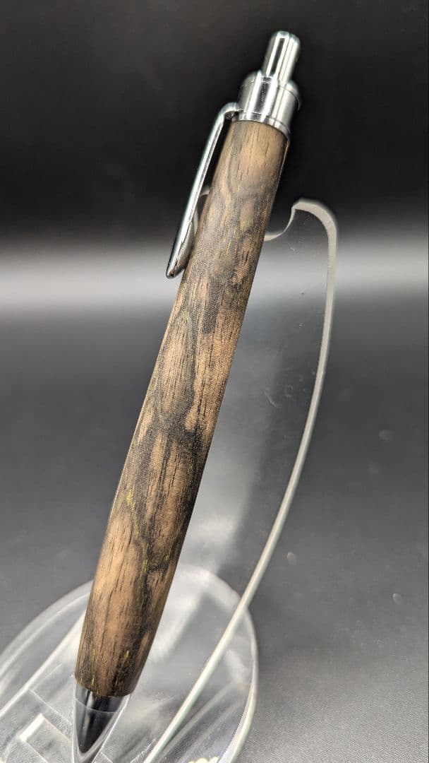 400ペン工房翌檜　極上　黒柿孔雀杢　木軸シャーペン　ボールペン