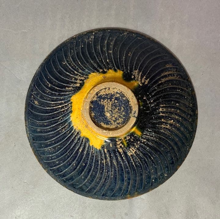 中国 三彩鳥図平碗　f2220714