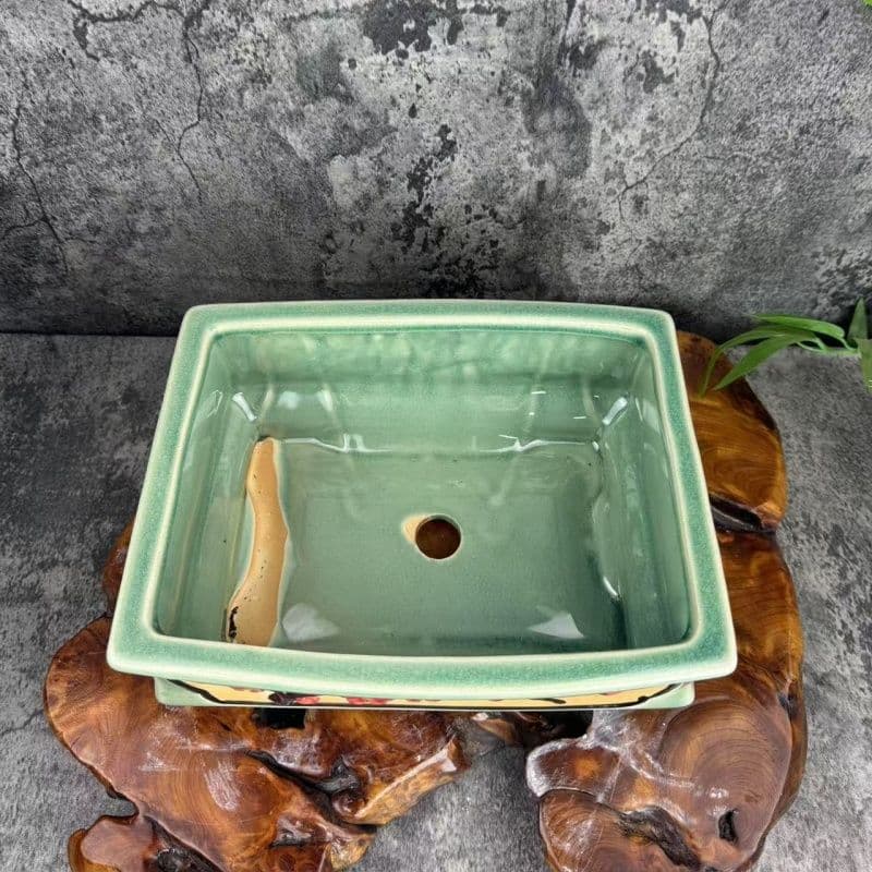 レリーフ彩花鉢 盆栽鉢 磁鉢山野草鉢 多肉植物 植木鉢 小品大品盆栽鉢陶器鉢置物