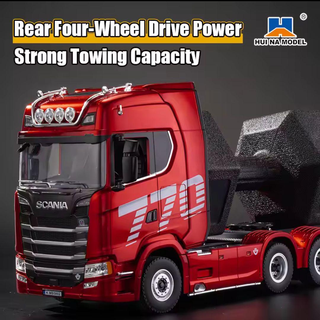 【新品】スカニア 770S V8 ヘッド本体＋トレーラーセット 1/18 レッド