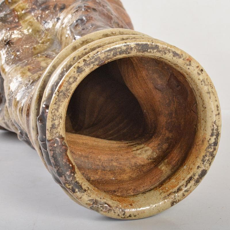 伊賀焼　古伊賀　江戸末期　変形花入　加藤卓男識箱　M　R6357B