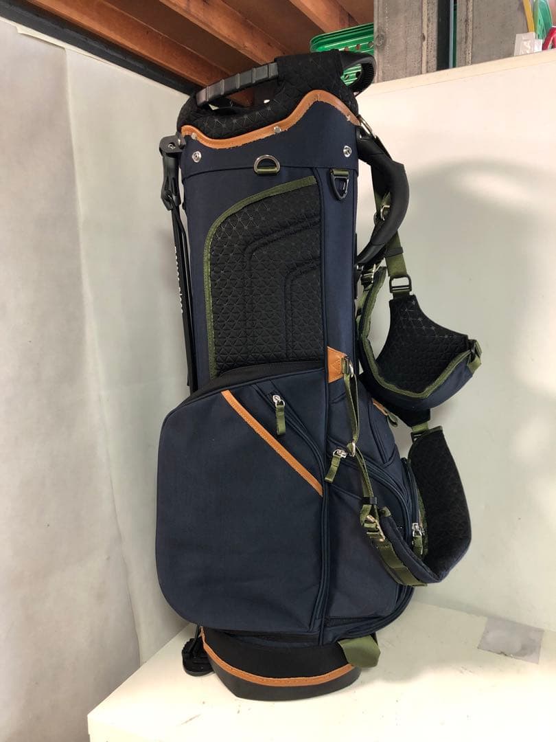 マスターピース キャディバッグ スタンド、フードカバー付き ネイビー