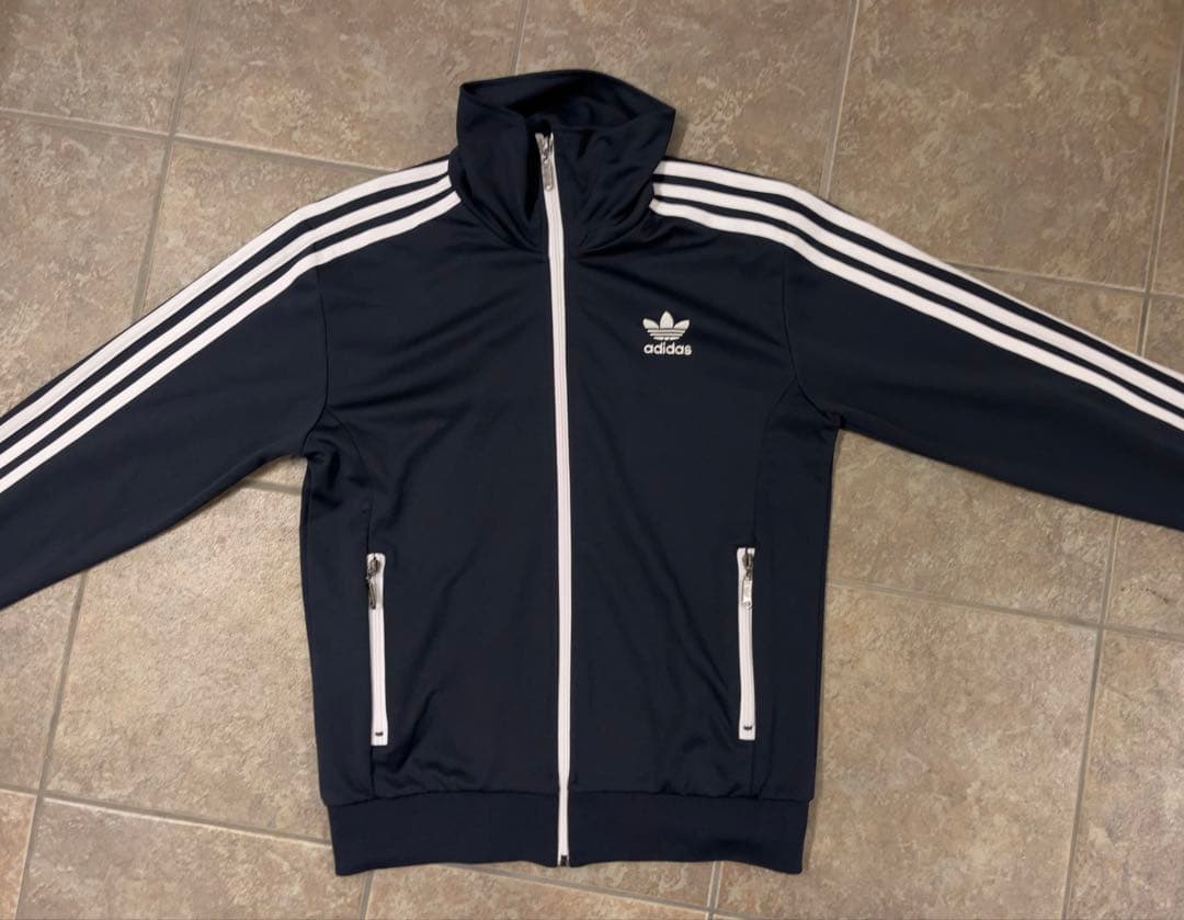 アディダス トラックジャケット ネイビー 紺 白