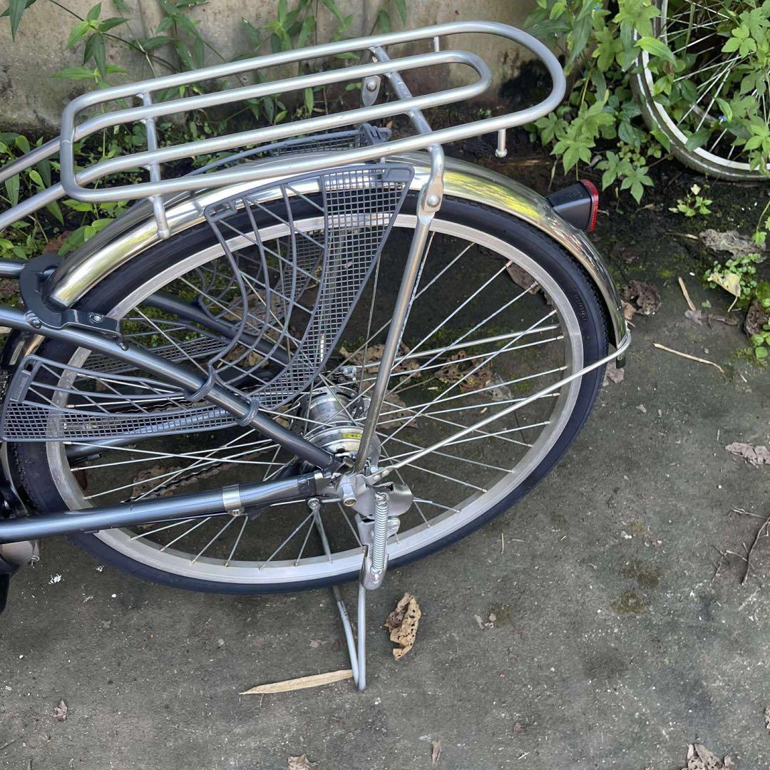 Panasonic 電動アシスト自転車 グレー カゴ24インチバッテリー12ah