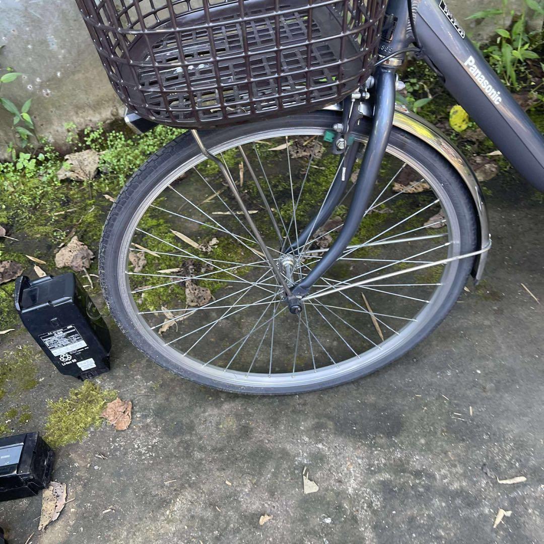 Panasonic 電動アシスト自転車 グレー カゴ24インチバッテリー12ah
