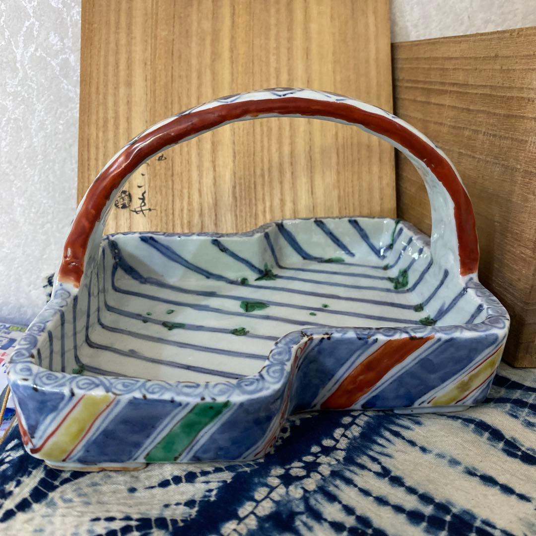 須田菁華　天啓赤絵風　手鉢