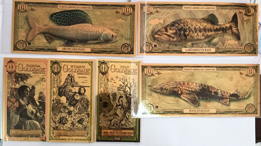 ヤタガラス☆☆純金ノート、１００mg／３１mg各３種、計６枚☆☆