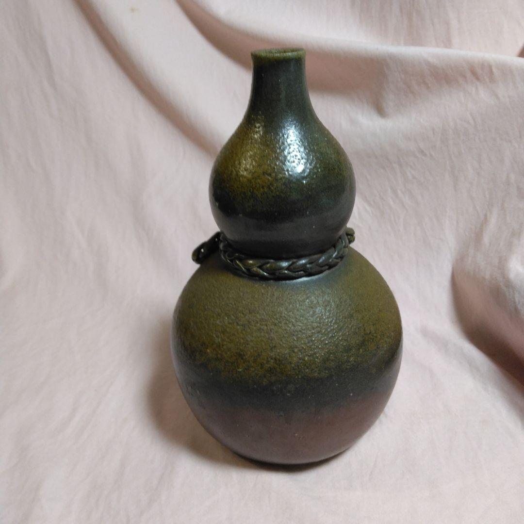 備前焼　作家物　瓢箪型　花入れ