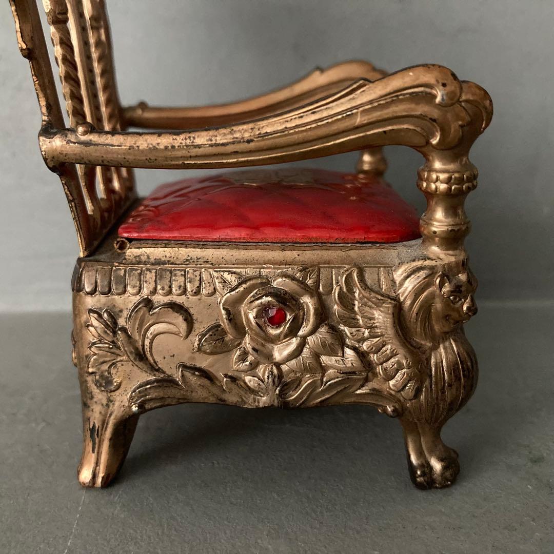 ヴィンテージ ミニチュア 玉座 装飾チェア 灰皿？ アンティーク雑貨