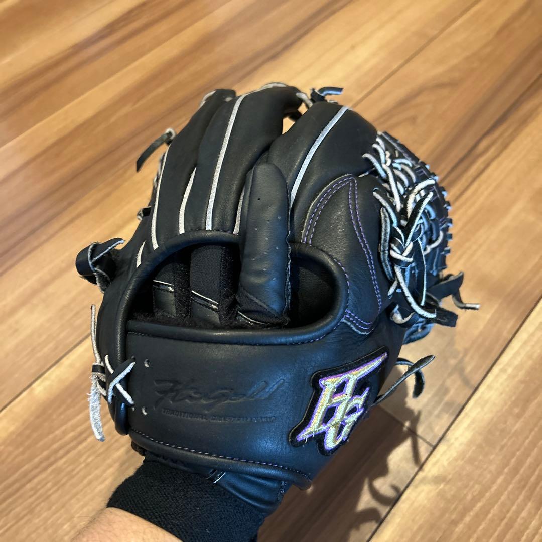 HG 黒 軟式野球グローブ　心極　内野用