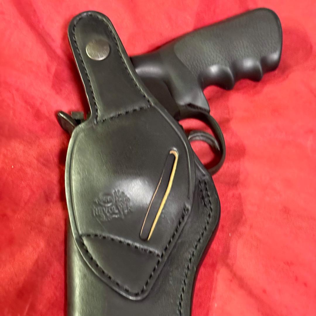 整備済 イーストA 革製 4インチ リボルバー用 ヒップ ホルスター 右利き用