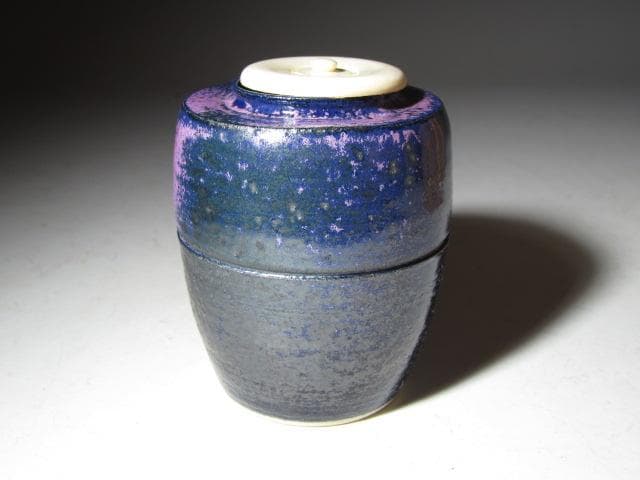 加藤卓男 瑠璃釉茶入「彩風」替え仕覆 眼鏡箱 堀内流 兼中斎 宗完花押！o565