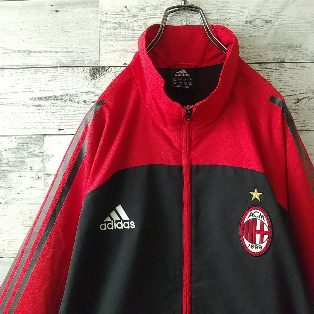 人気☆アディダス ACミラン 刺繍ロゴ エンブレム トラックジャケット XL