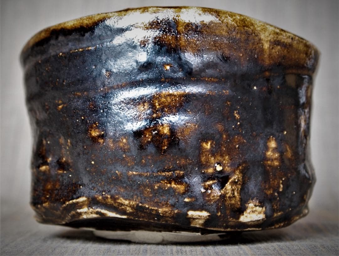 人気作家★鈴木五郎★瀬戸黒茶碗★共箱・布・栞