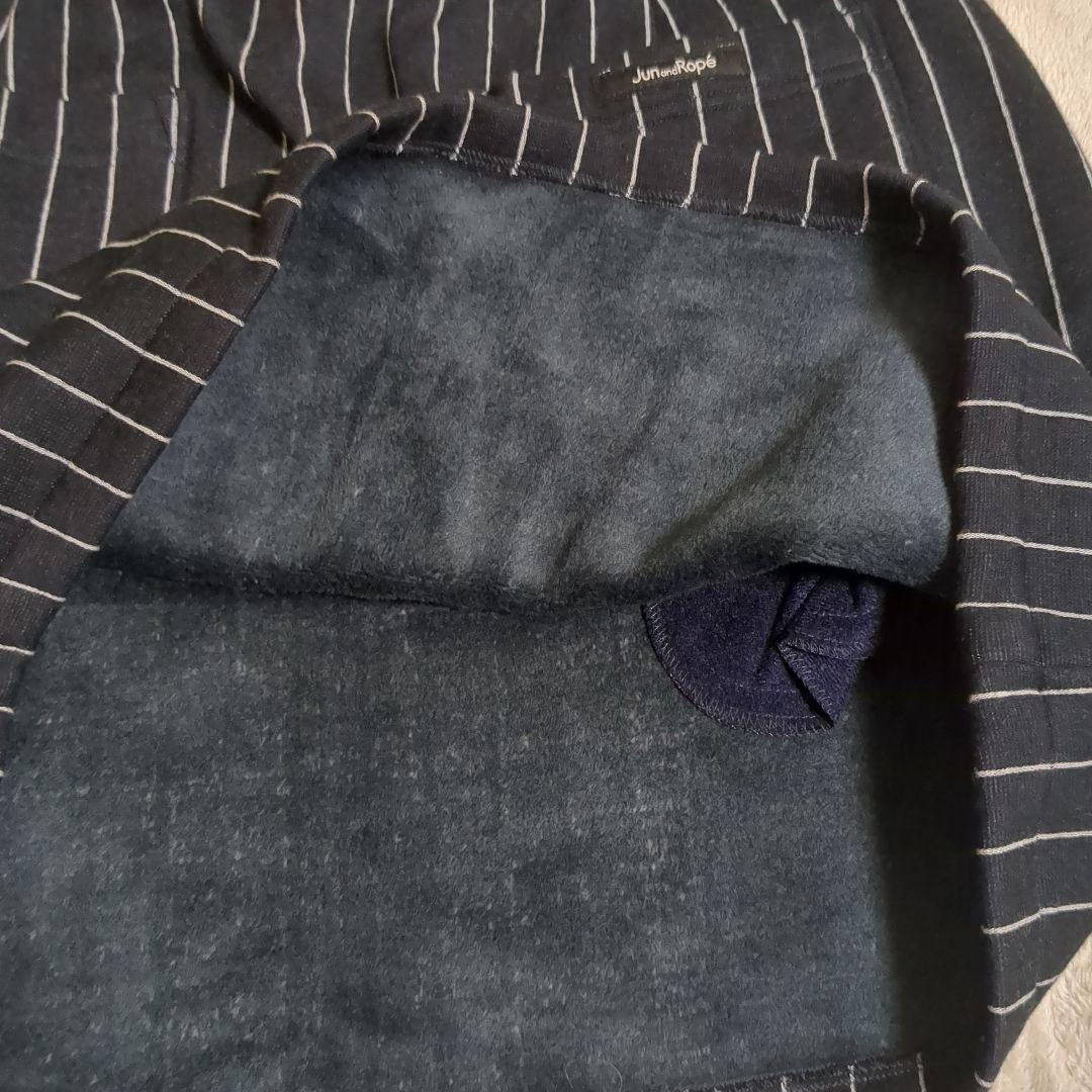 ジュンアンドロペ　 ストライプスカート ネイビー