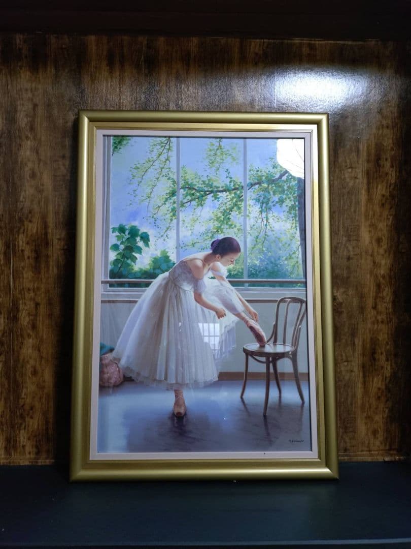 美品M. kunomoto バレリーナ 絵画 ゴールドフレーム