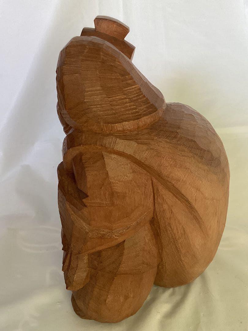 讃岐一刀彫　彫刻家　近藤宏・作　大黒天　縁起物　商売繁盛　木箱付　木製 福の神