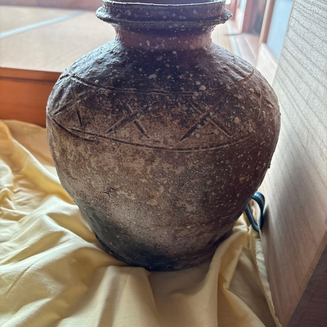 高橋楽斎(作) 信楽花壺 花瓶 共箱 共布 花器 花生 花入