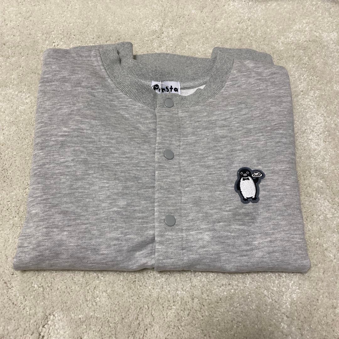 もふもふ⭐️　Suicaのペンギン　裏毛カーディガン　Mサイズ　クロ&グレー