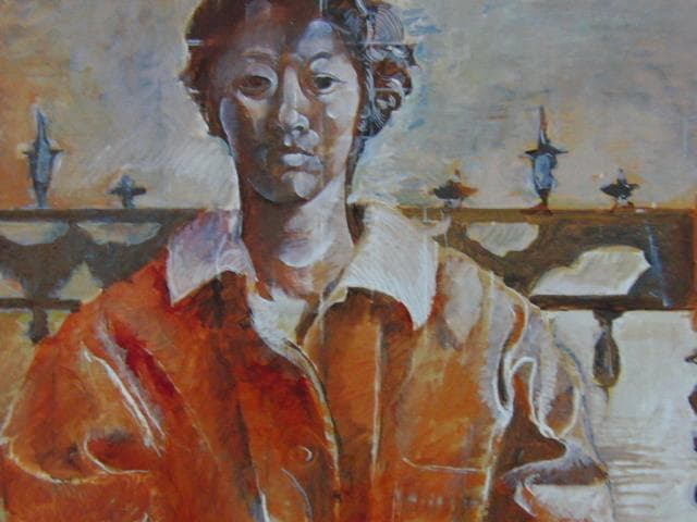 藤田吉香、女（MUJER）、希少画集画、新品高級額・額装付、状態良好