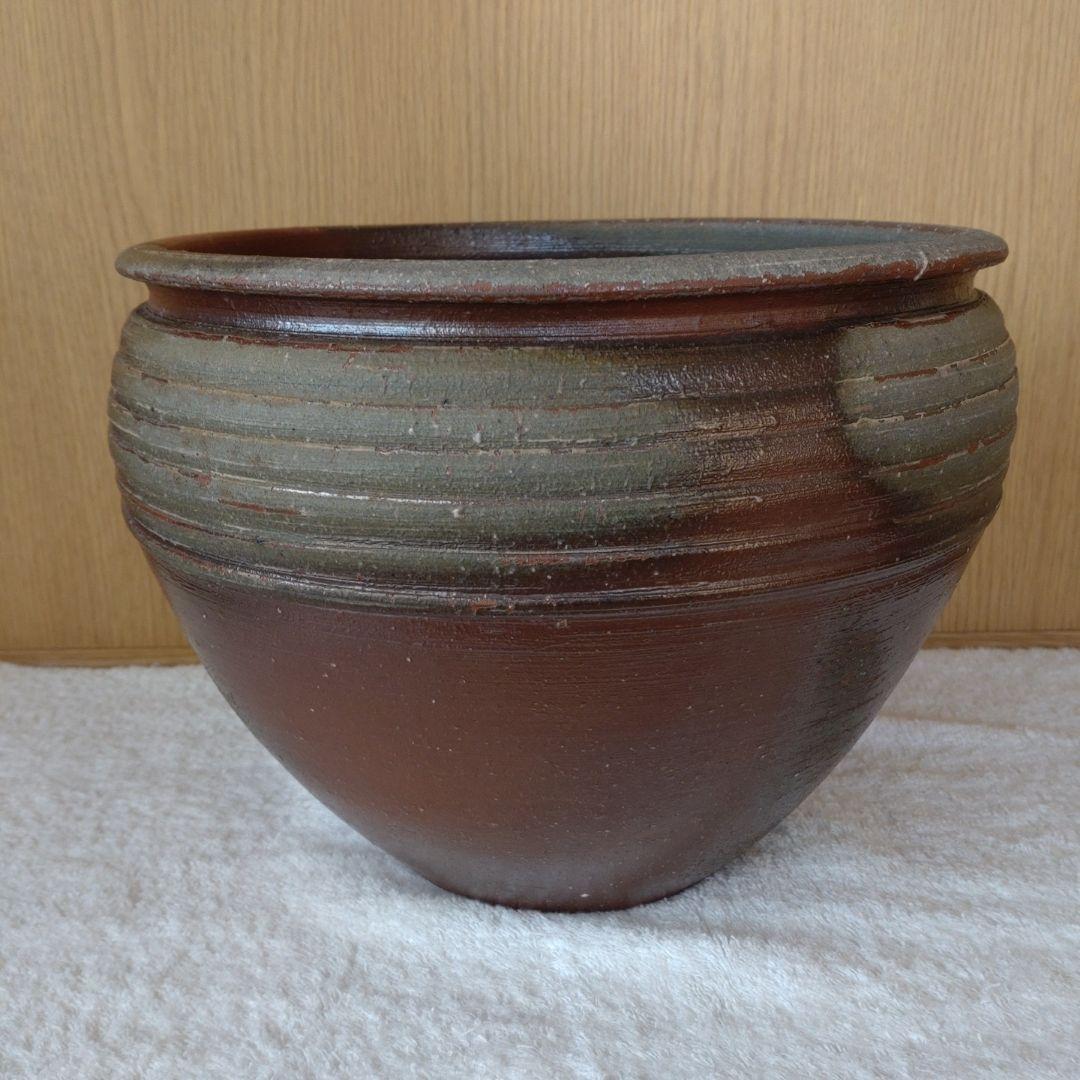 水瓶　備前焼　伊勢﨑競　無傷　無箱　割蓋付