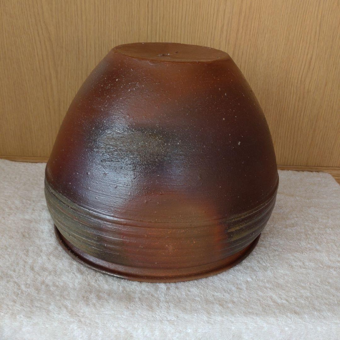 水瓶　備前焼　伊勢﨑競　無傷　無箱　割蓋付