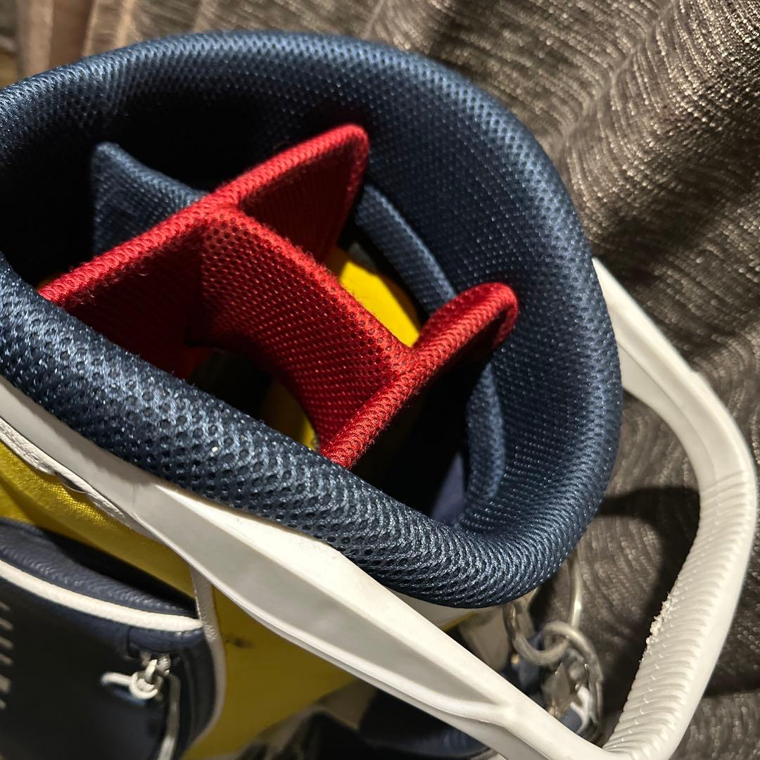 トミーヒルフィガースタンド付ゴルフキャディバッグ 黄色✖️紺色 使用感有のため激安