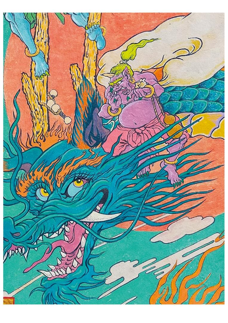 龍の絵 風神 雷神 開運画 原画 スピリチュアルアート SEISUI