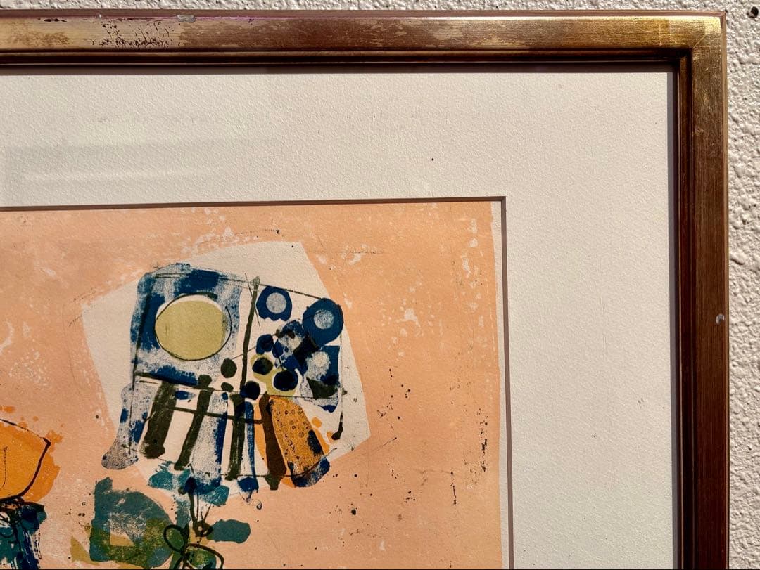 アイズピリ「ベージュ背景の花束」リトグラフ