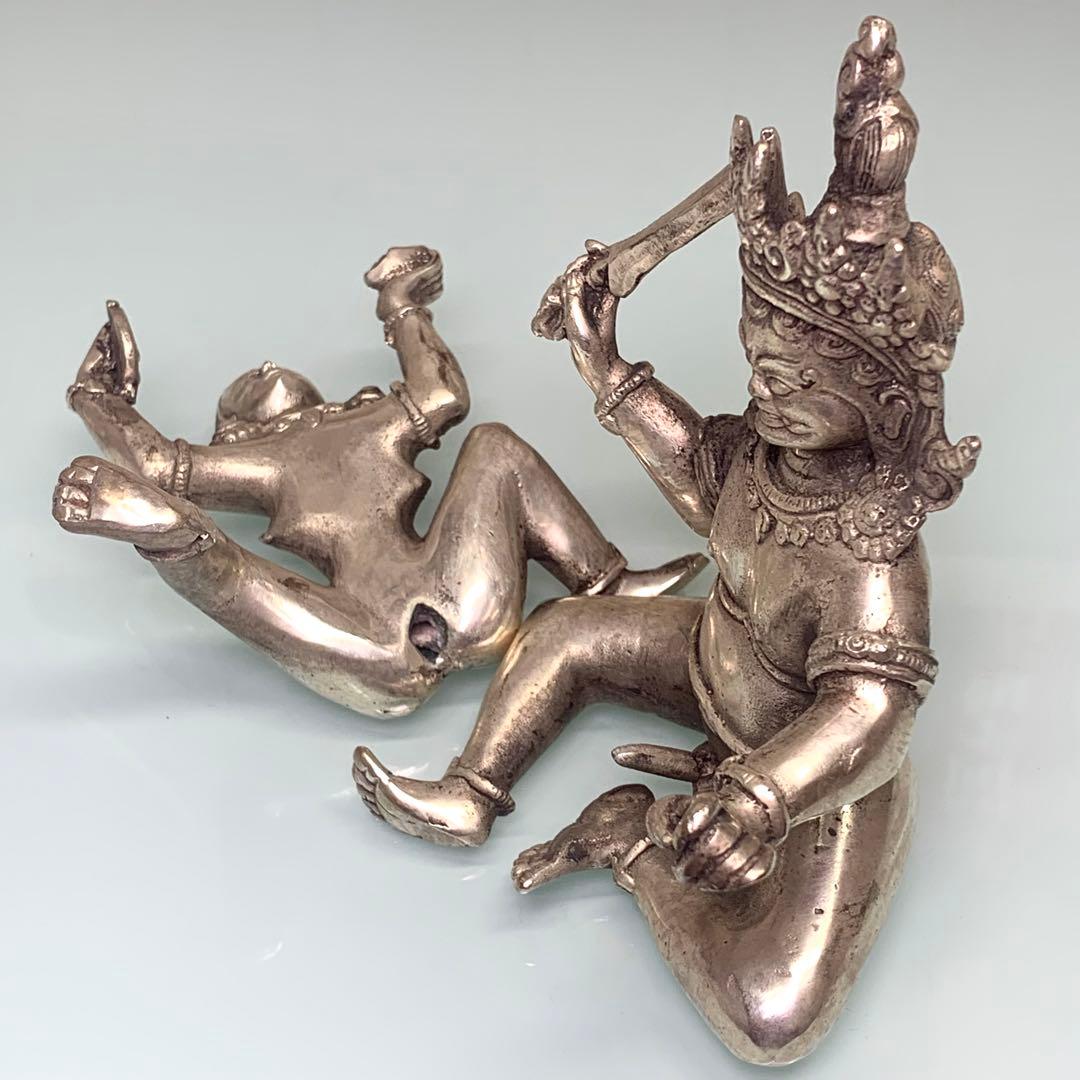 縁起物　仏壇　天王金剛仏と女灵仏 交歡 法王金剛劍持つ　金剛杵持つ　レア時代物