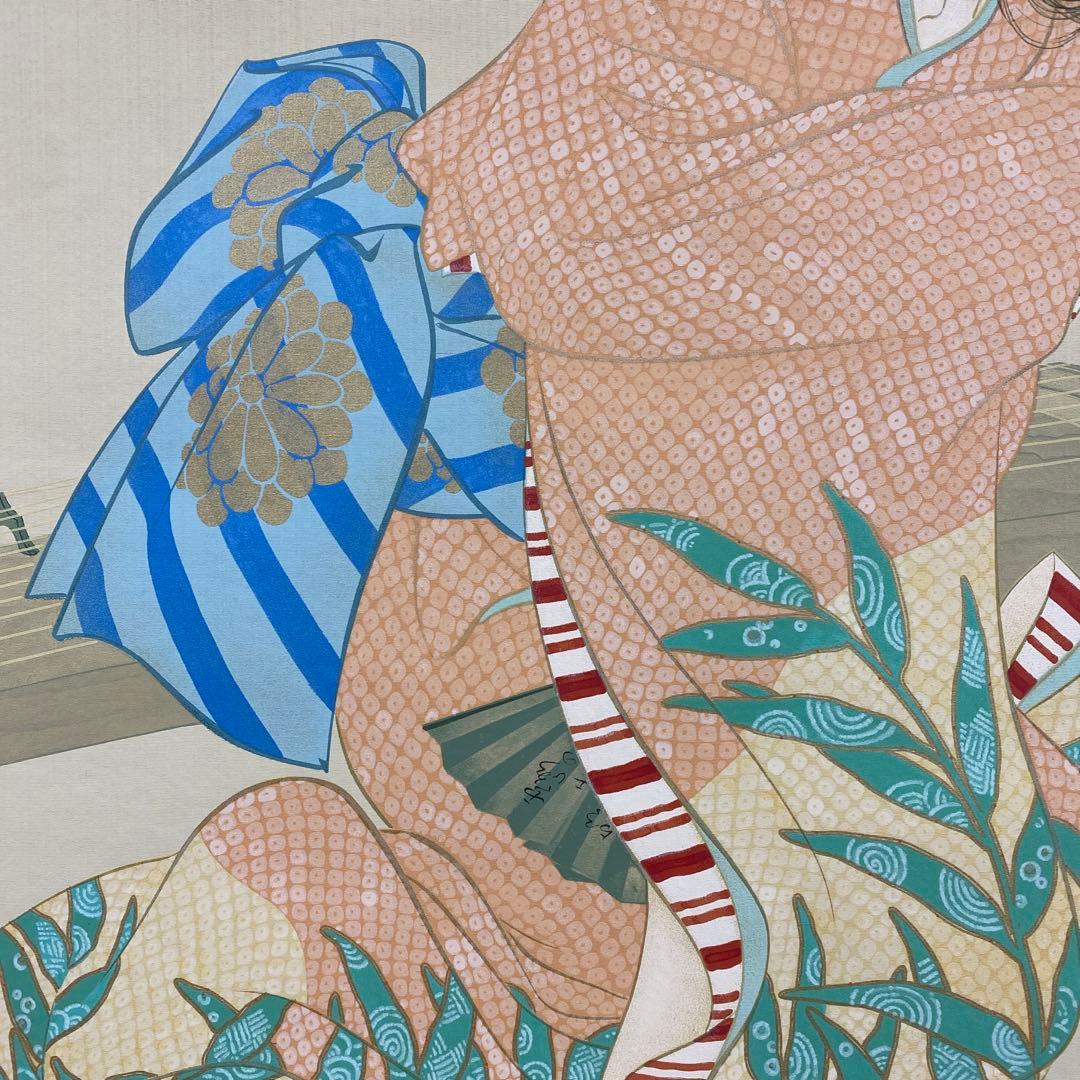 美品 掛け軸 上村松園筆「娘深雪」美人画 名画 シルクスクリーン