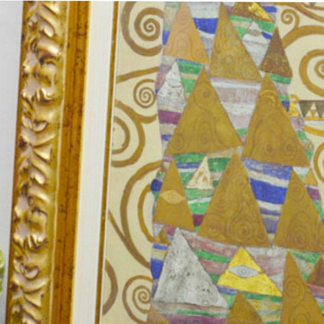 イタリア輸入　グスタフ・クリムト作品　『生命の樹』　ゴールド額縁　前面ガラス張り