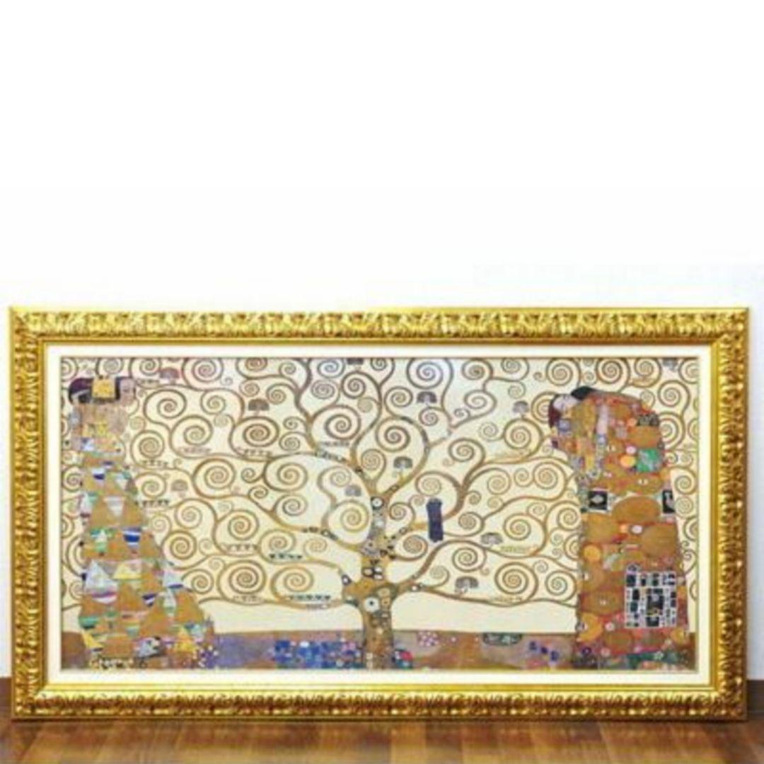 イタリア輸入　グスタフ・クリムト作品　『生命の樹』　ゴールド額縁　前面ガラス張り
