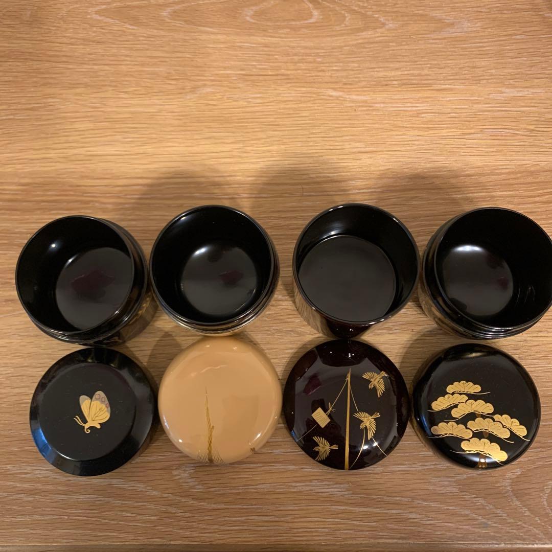 春の野・白塗 平網・金林寺 鳴子・黒塗 老松/四季棗！『宮田宗景』造　129