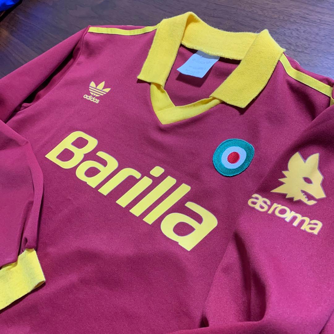 イタリア製 アディダス ASローマ1991/92 ホーム長袖シャツ 欧州Sサイズ