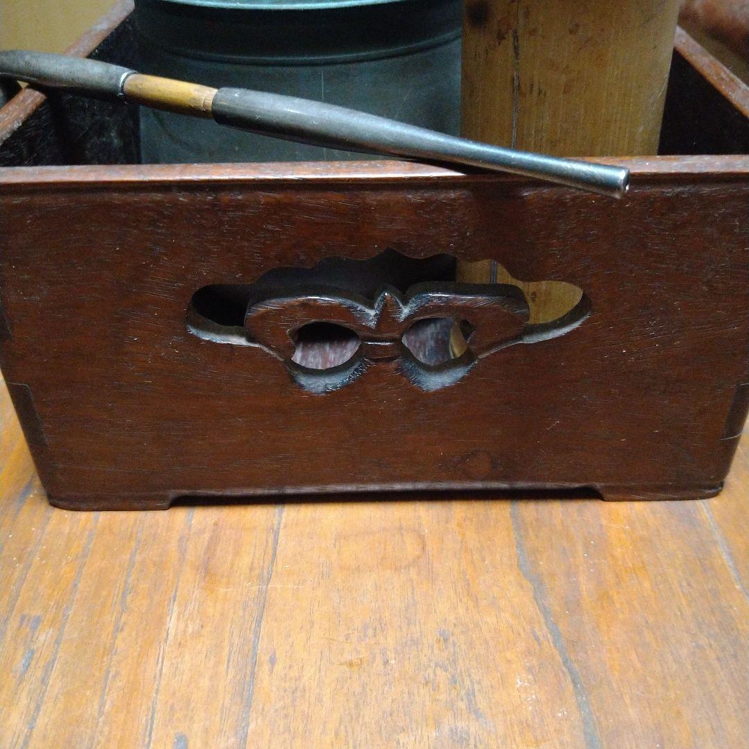 煙草盆　銀製煙管