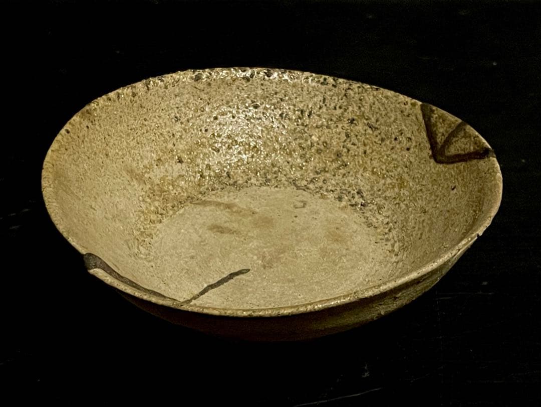 「母」 桃源旧蔵 古瀬戸 山茶碗 漆直し 仕舞い箱 (250807福3-A)