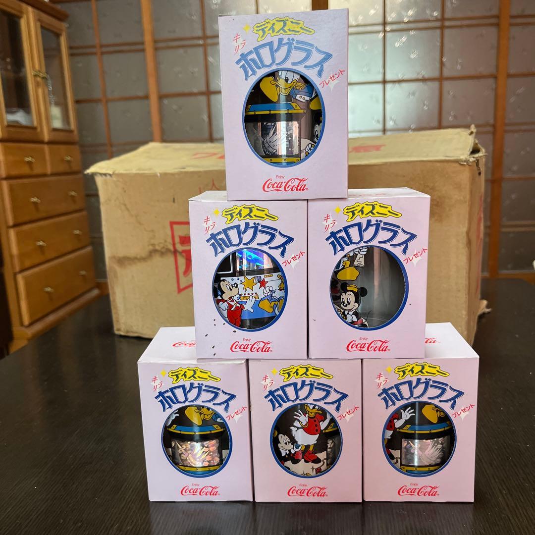 【新品未使用】ディズニーホログラス×48個　コカコーラノベルティ　非売品　レトロ