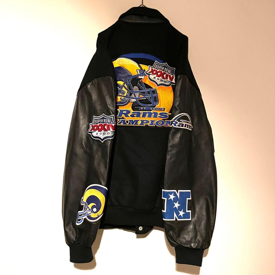 ゲームブルゾン 2XL アメフト 背面ビッグ刺繍 ワッペン アーム切替 ウール