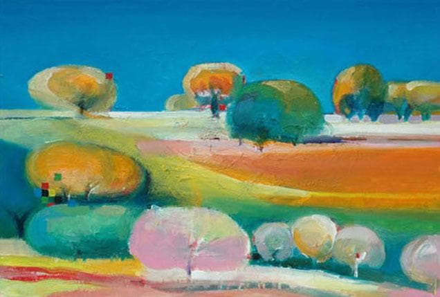 油絵 菅家令子 絵 絵画 インテリア 額付(黒) uF6-110809 風景