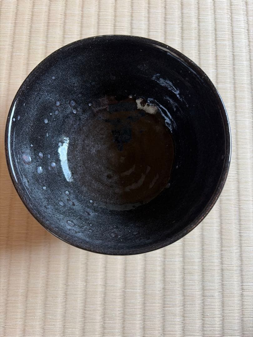 黒色茶碗 六角形底