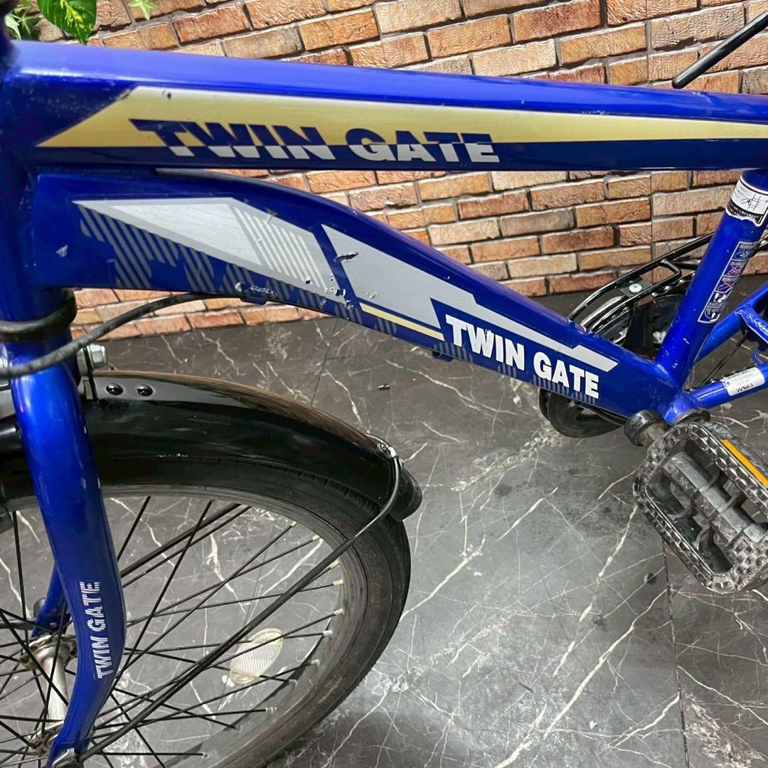 引き取り価格【67】子供用自転車 子供車 TWIN GATE ブルー 22インチ