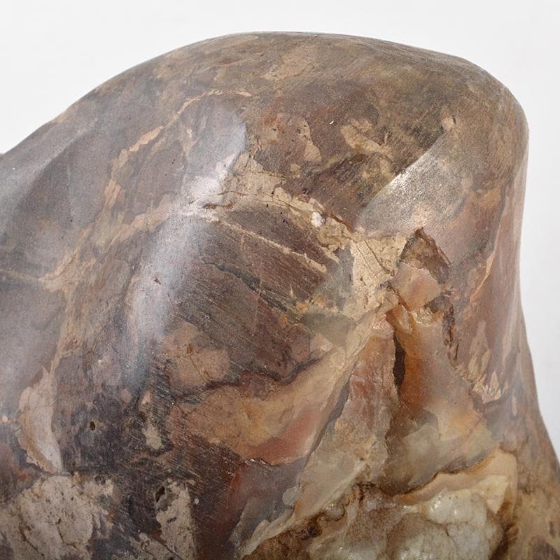 鑑賞石　天然石　梅花石　置物　唐木台付　重さ約2387g　N　6372