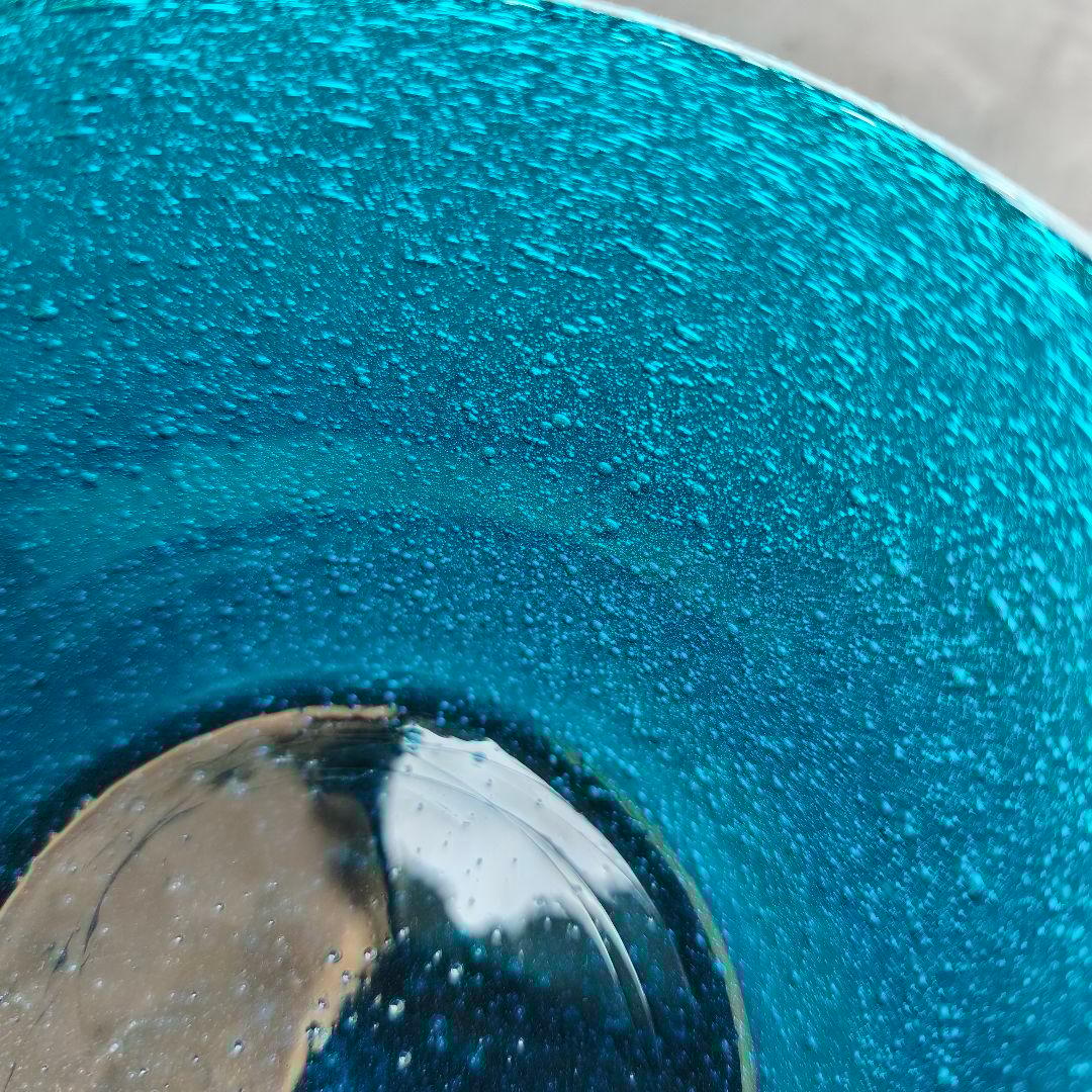 ガラスボウル 倉敷ガラス 小谷眞三 中鉢 吹きガラス ゆらゆら 気泡 ビンテージ