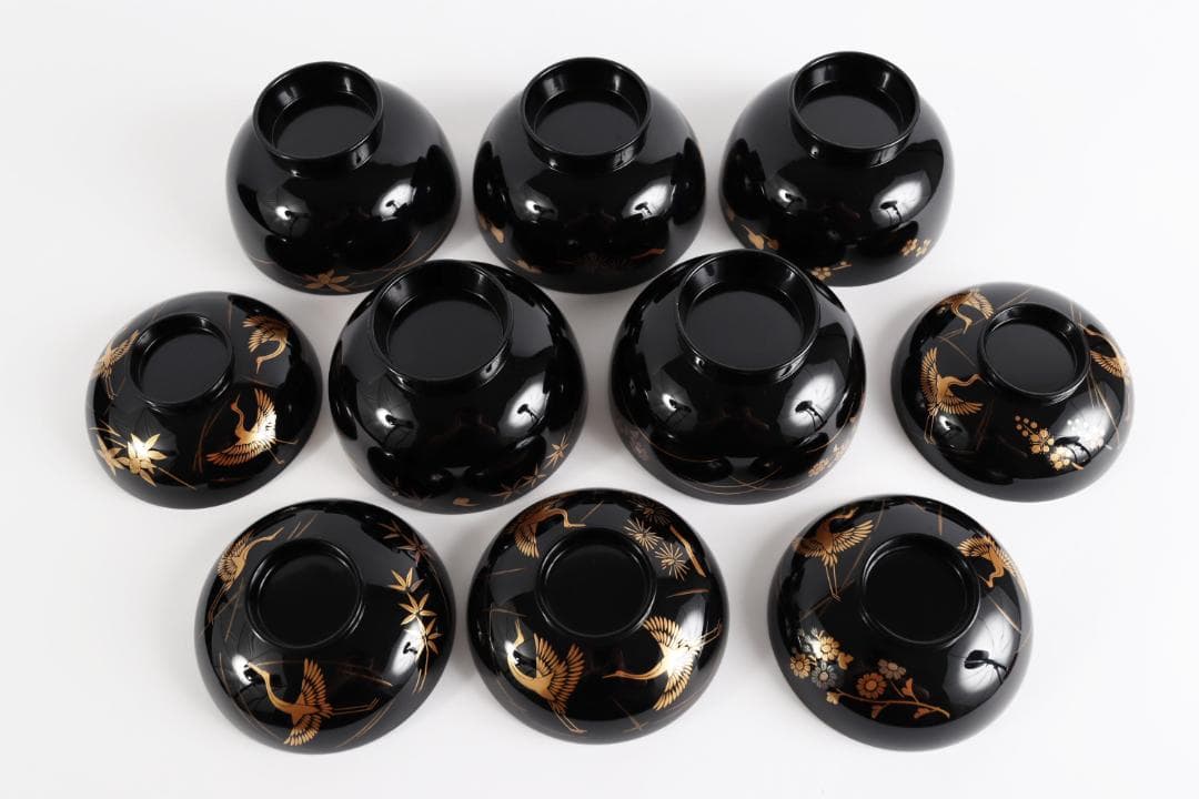 K*o様 輪島塗 蒔絵 吉祥文 吸物椀 人間国宝 大場松魚 寺井直次 監修 共箱