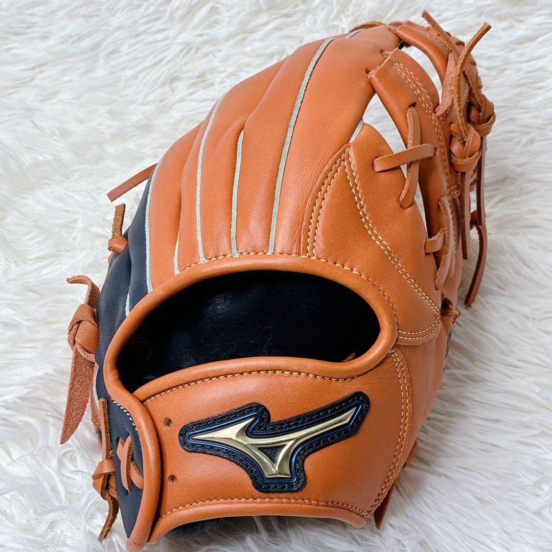 【良品】MIZUNO Select 9 軟式グローブ オレンジ×ブラック 内野手