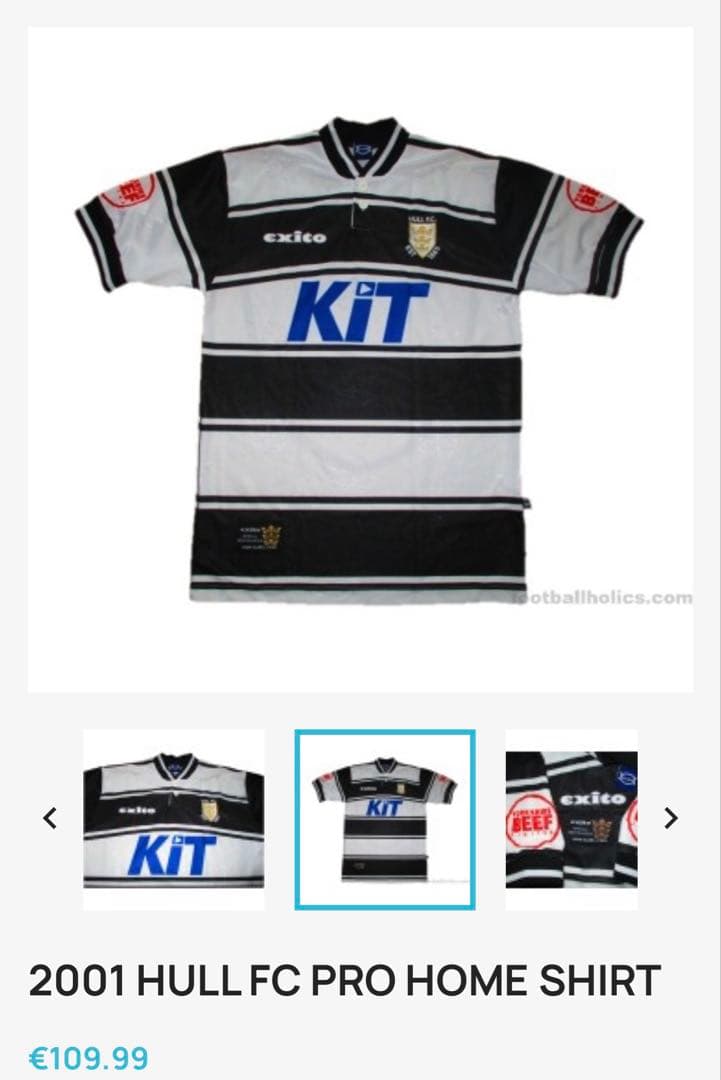 2001 hull fc ユニフォーム　uk製　pro ゲームシャツ　y2k