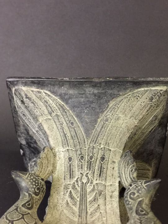 青銅四方尊  時代物  花器 花入  茶道具 華道具 生花