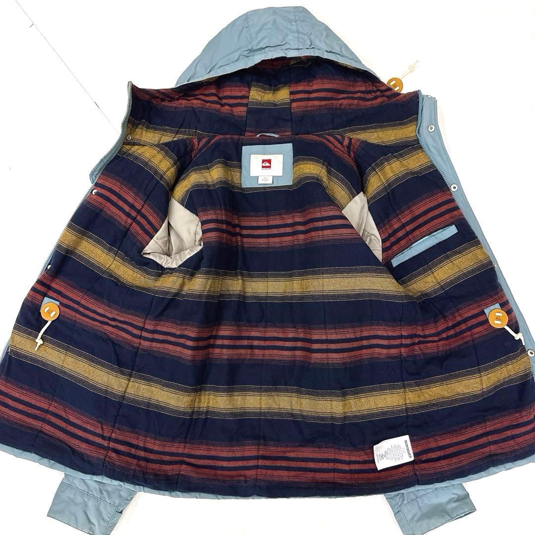 希少✨クイックシルバー（L）マウンテンパーカー スノボジャケット 裏地ボーダー